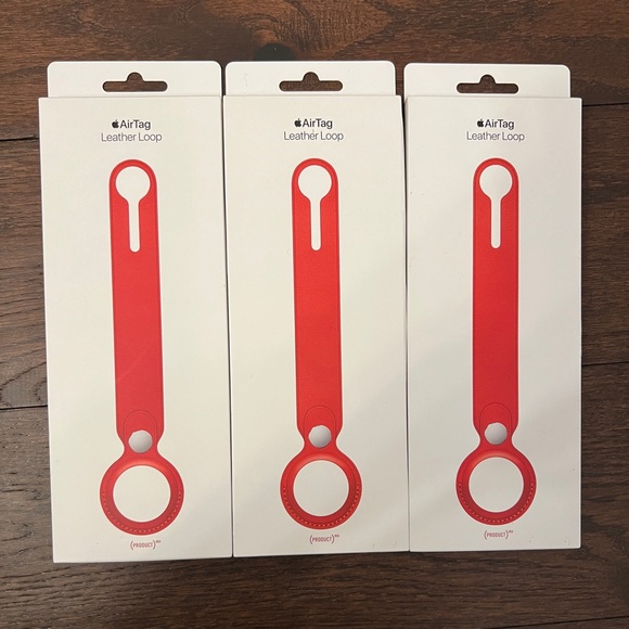 Apple AirTag Leather Loop in Red - Picture 1 of 2